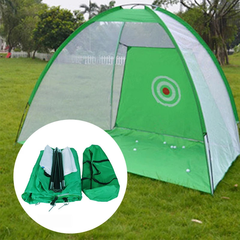 Equipo de entrenamiento de golf para interiores, red de práctica de golf de 2 m, carpa para golpear golf, jaula para jardín, pastizales, carpa de práctica, tapete de malla, columpio para exteriores