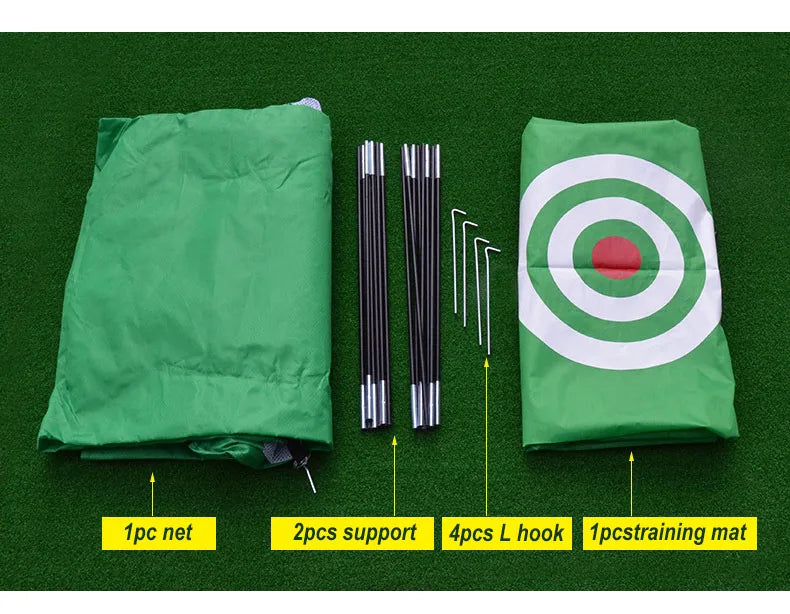 Equipo de entrenamiento de golf para interiores, red de práctica de golf de 2 m, carpa para golpear golf, jaula para jardín, pastizales, carpa de práctica, tapete de malla, columpio para exteriores