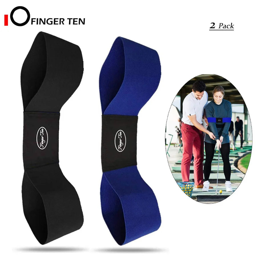 2 Pcs Golf Swing Training Arm Band Posture Correction Trainer Aid for Golf Beginners Unisex Black Blue