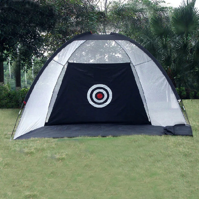 Equipo de entrenamiento de golf para interiores, red de práctica de golf de 2 m, carpa para golpear golf, jaula para jardín, pastizales, carpa de práctica, tapete de malla, columpio para exteriores