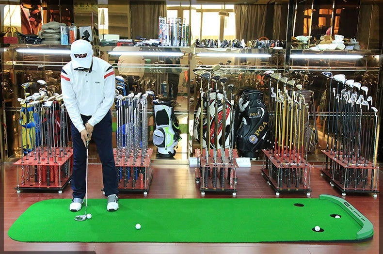 Green de golf para interiores PGM, entrenador de putter de golf portátil para el hogar, minicolchoneta de práctica, manta de ejercicios verdes, material de entrenamiento para jugar al golf