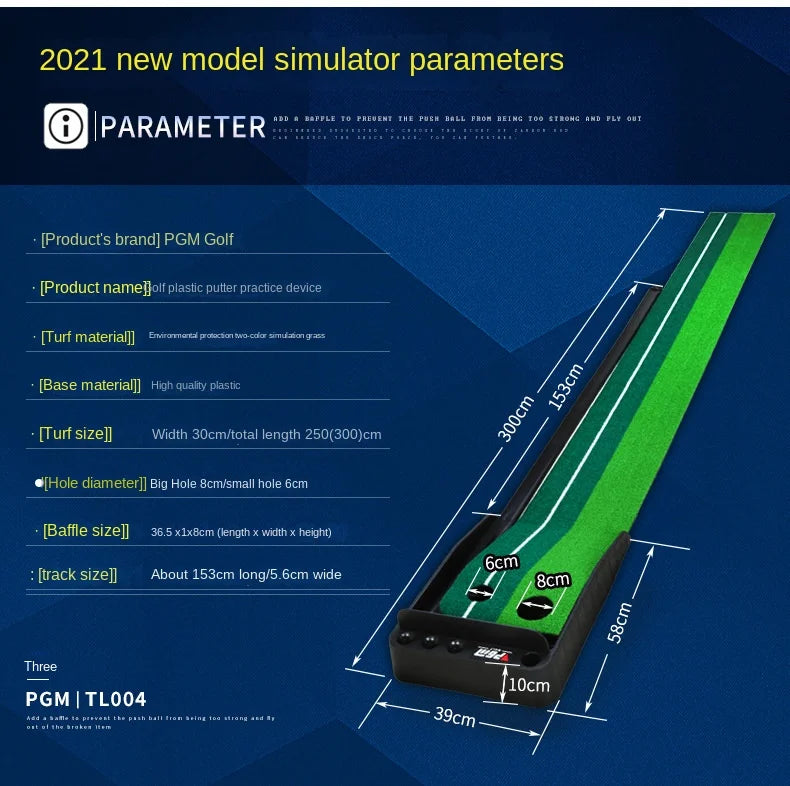PGM Portable Golf Putting Mat – Indoor and Outdoor Practice Surface with True Roll and Non-Slip Base