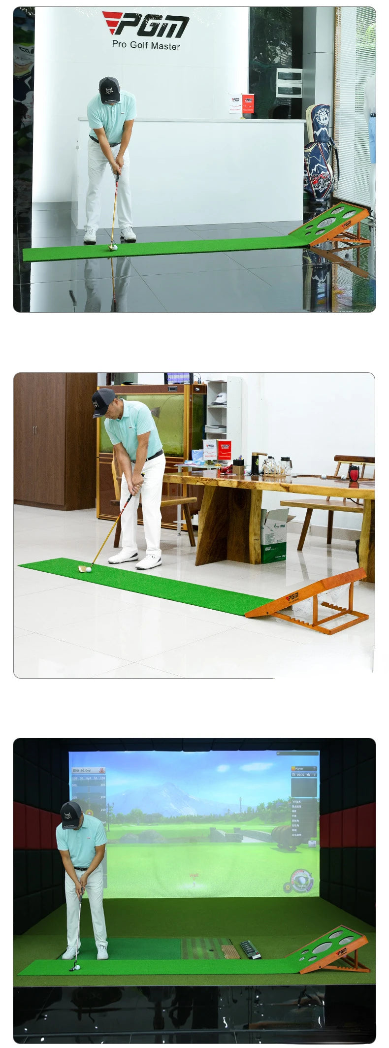 PGM - Putter de golf multifunción para interiores, minicolchoneta de práctica para entrenamiento en casa, manta de ejercicios, material de entrenamiento de golf TL033