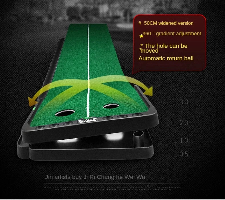 Alfombrilla de golf PGM para minigolf, green de golf, entrenador de putter de golf de calle, alfombra ajustable para práctica de putter en interiores TL010