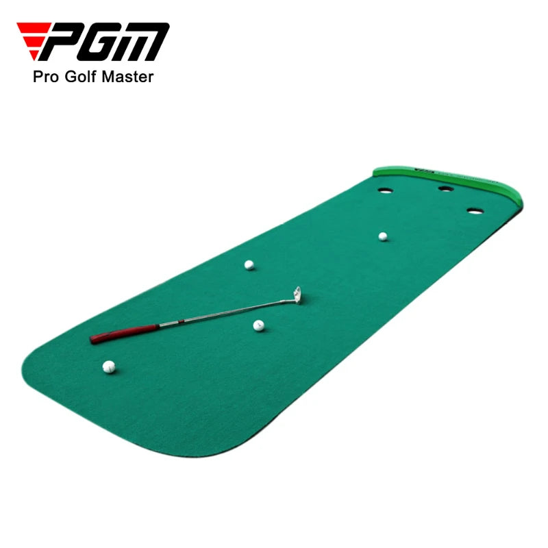 PGM GL012 Indoor Putting Green – 10ft Portable Golf Practice Mat with Slope & Multiple Holes