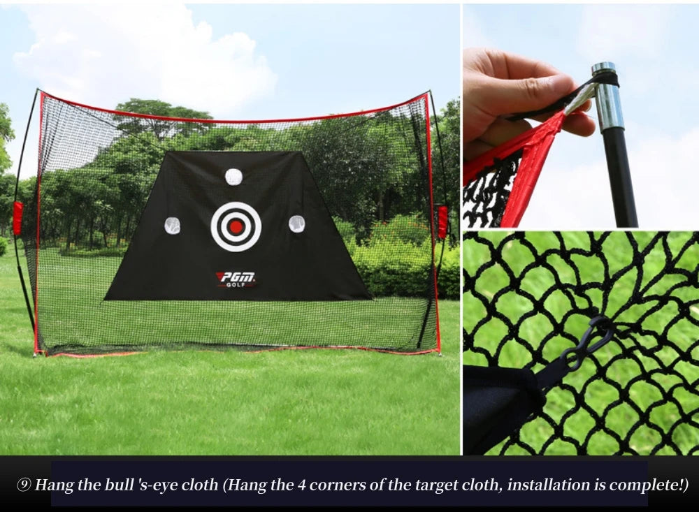 PGM Indoor/Outdoor Golf Practice Net – Large Foldable Hitting Net with Side Protection