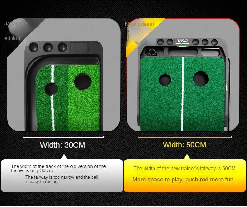 Alfombrilla de golf PGM para minigolf, green de golf, entrenador de putter de golf de calle, alfombra ajustable para práctica de putter en interiores TL010