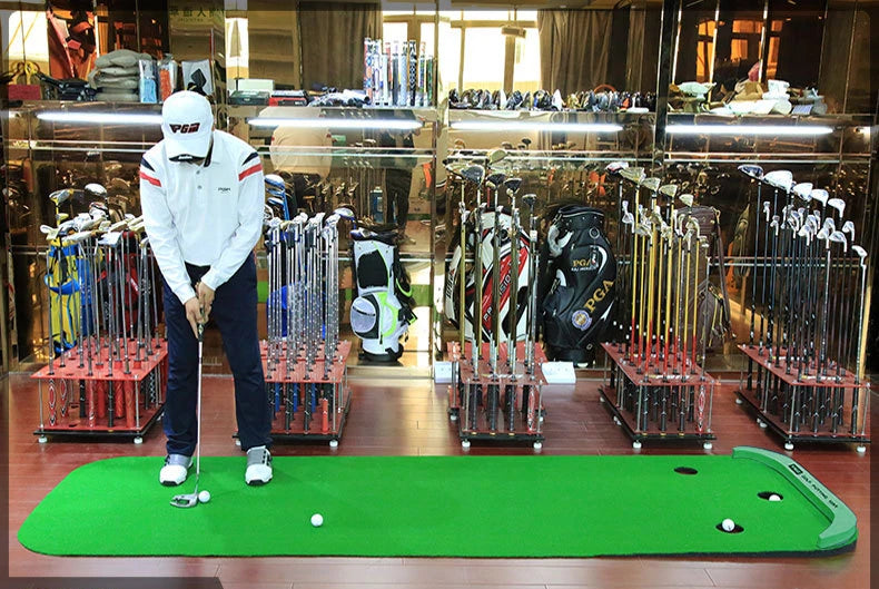 PGM Indoor Putting Green – Large Portable Golf Practice Mat with Slope Design