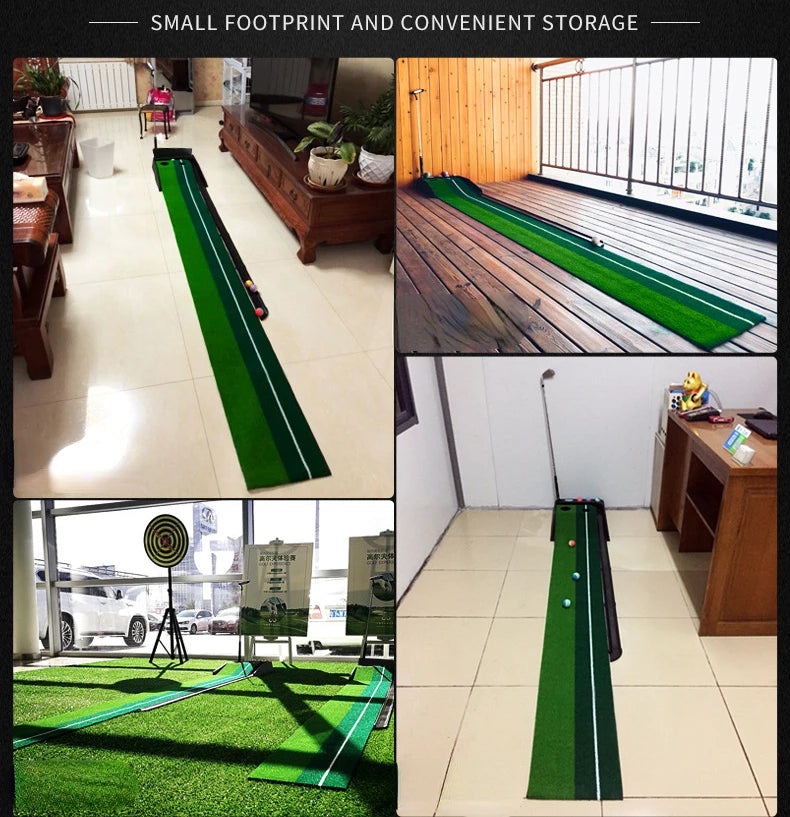 PGM Portable Golf Putting Mat – Indoor and Outdoor Practice Surface with True Roll and Non-Slip Base