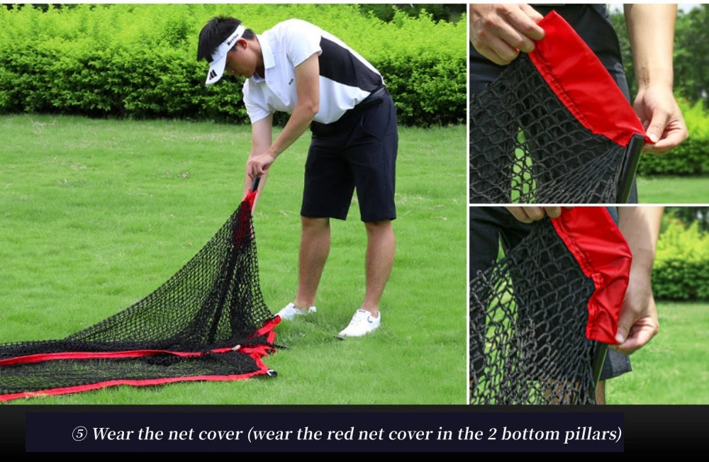 PGM Indoor/Outdoor Golf Practice Net – Large Foldable Hitting Net with Side Protection