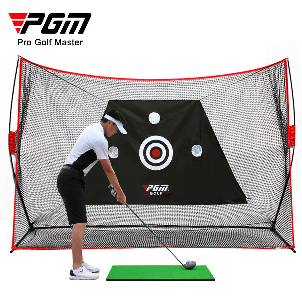PGM - Juego de soporte para red de golf grande de 3 m, soporte para estante, multifunción, para interior y exterior, accesorios de práctica de corte y chipping LXW023