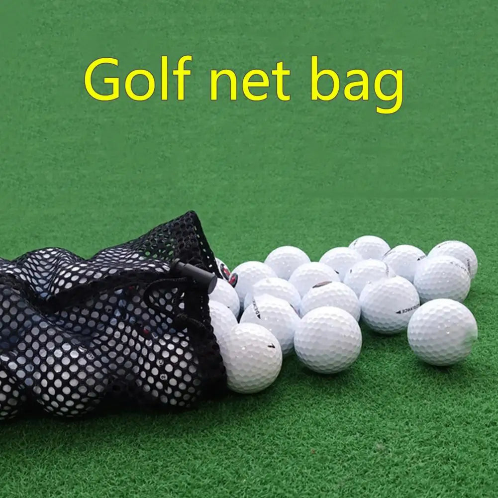Golf Ball Mesh Carry Bag – Nylon Drawstring Storage Bag for Practice Balls (S/M/L)