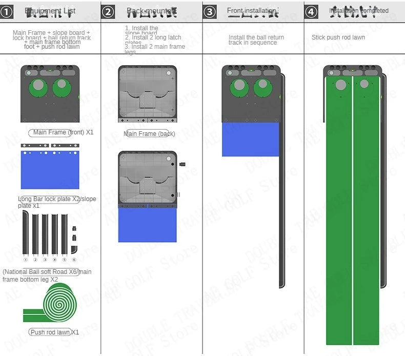 Alfombrilla de golf PGM para minigolf, green de golf, entrenador de putter de golf de calle, alfombra ajustable para práctica de putter en interiores TL010