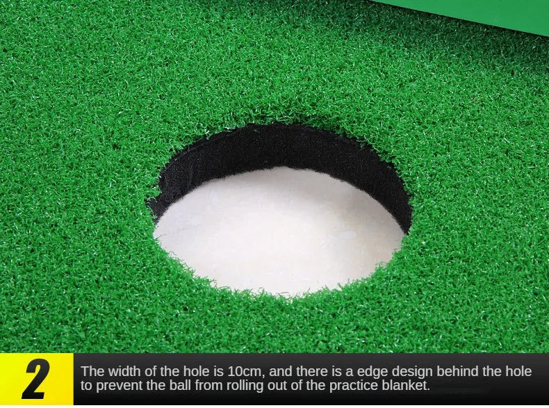 PGM GL012 Indoor Putting Green – 10ft Portable Golf Practice Mat with Slope & Multiple Holes