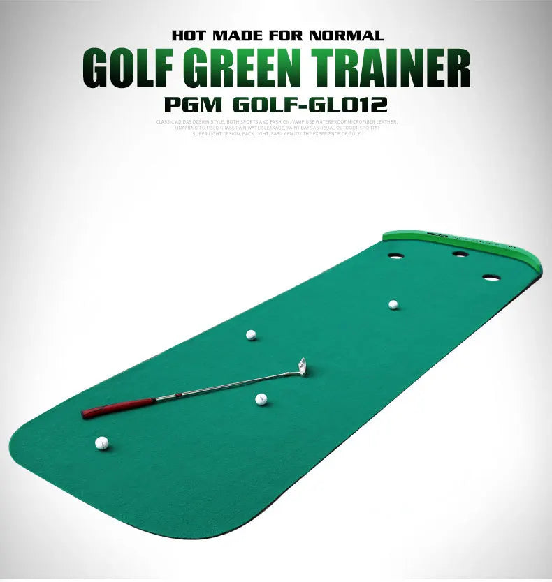 PGM GL012 Indoor Putting Green – 10ft Portable Golf Practice Mat with Slope & Multiple Holes