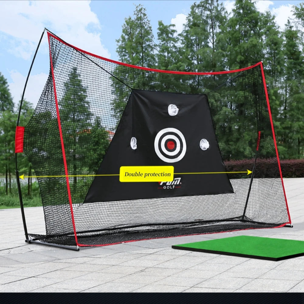 PGM Indoor/Outdoor Golf Practice Net – Large Foldable Hitting Net with Side Protection