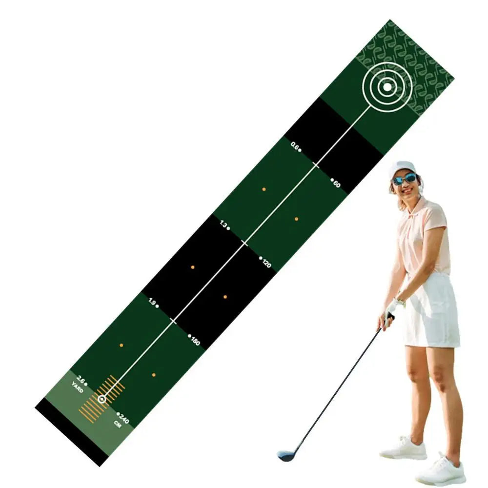 Golf Practice Mats Non-Slip Putting Practice Mat With Distance Mark Portable Polyamide Fiber Golf Green Mat Hitting Cushion