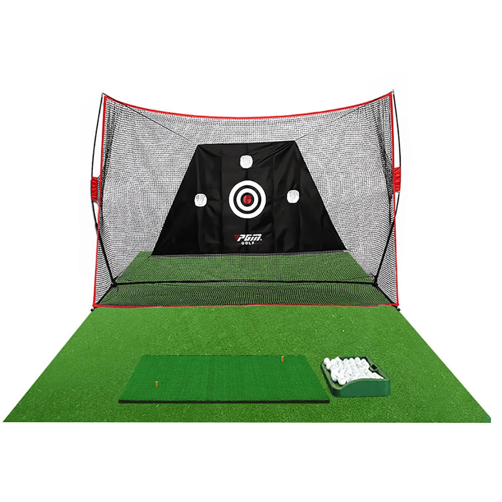 PGM Indoor/Outdoor Golf Practice Net – Large Foldable Hitting Net with Side Protection