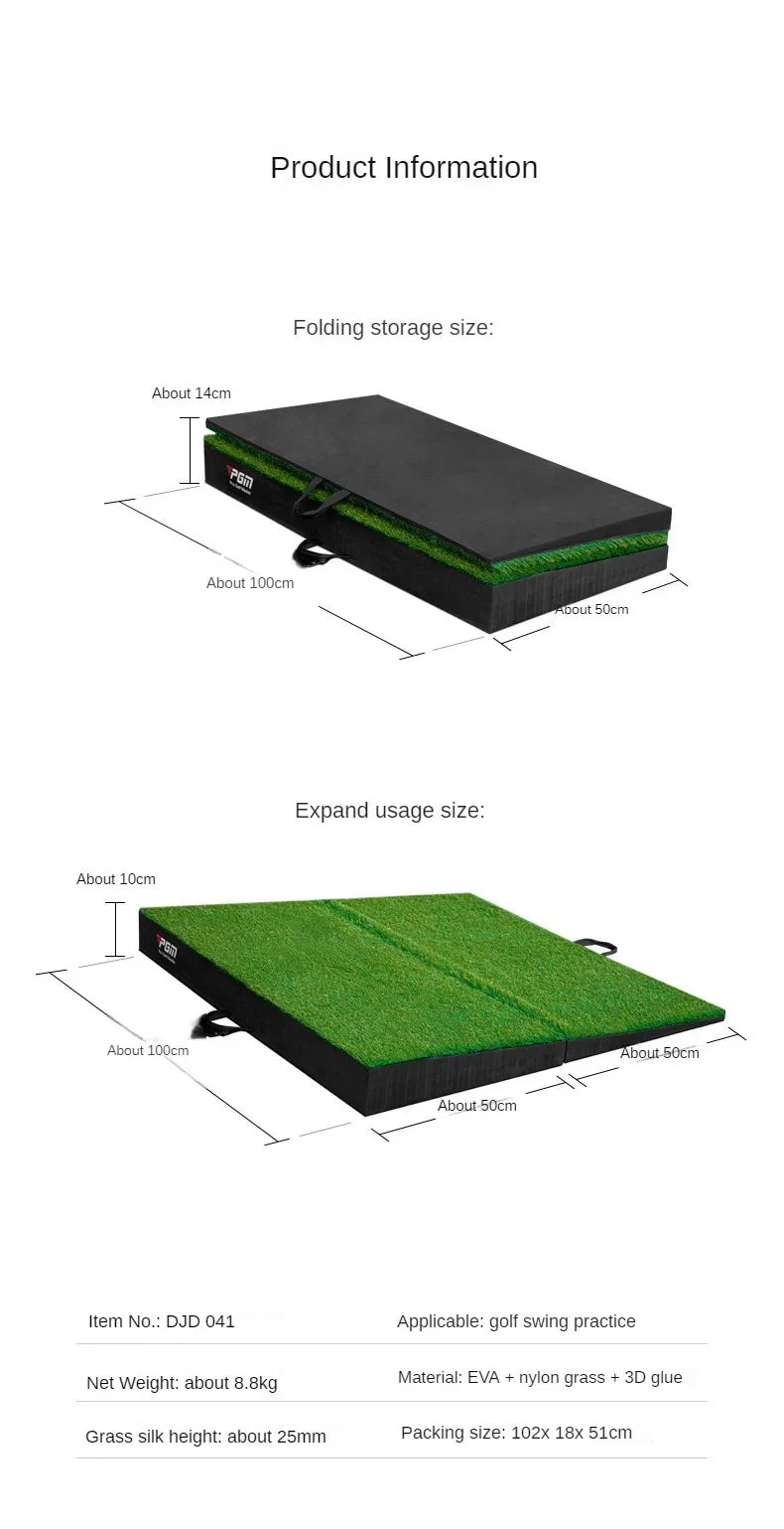 PGM Golf Slope Strike Pad – Foldable Dual-Lie Training Mat for Uphill & Downhill Practice
