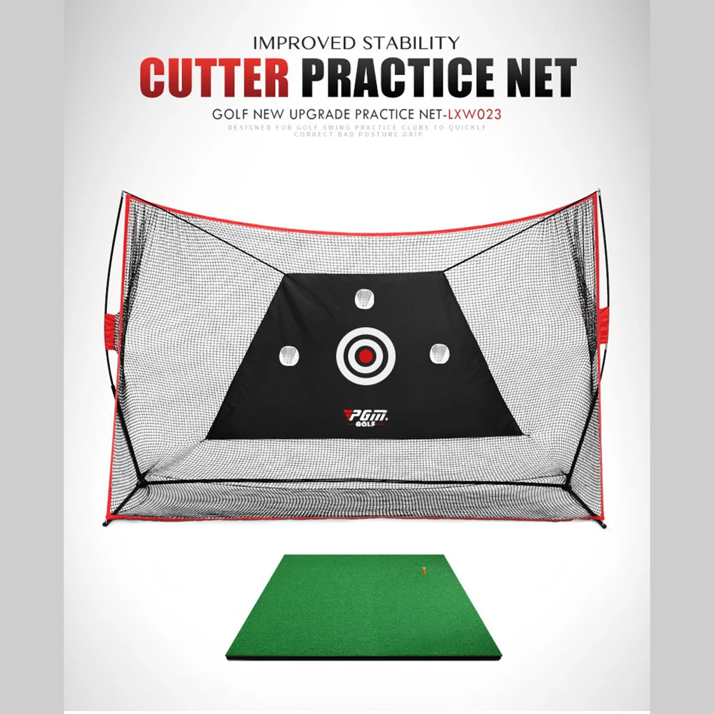 PGM Indoor/Outdoor Golf Practice Net – Large Foldable Hitting Net with Side Protection
