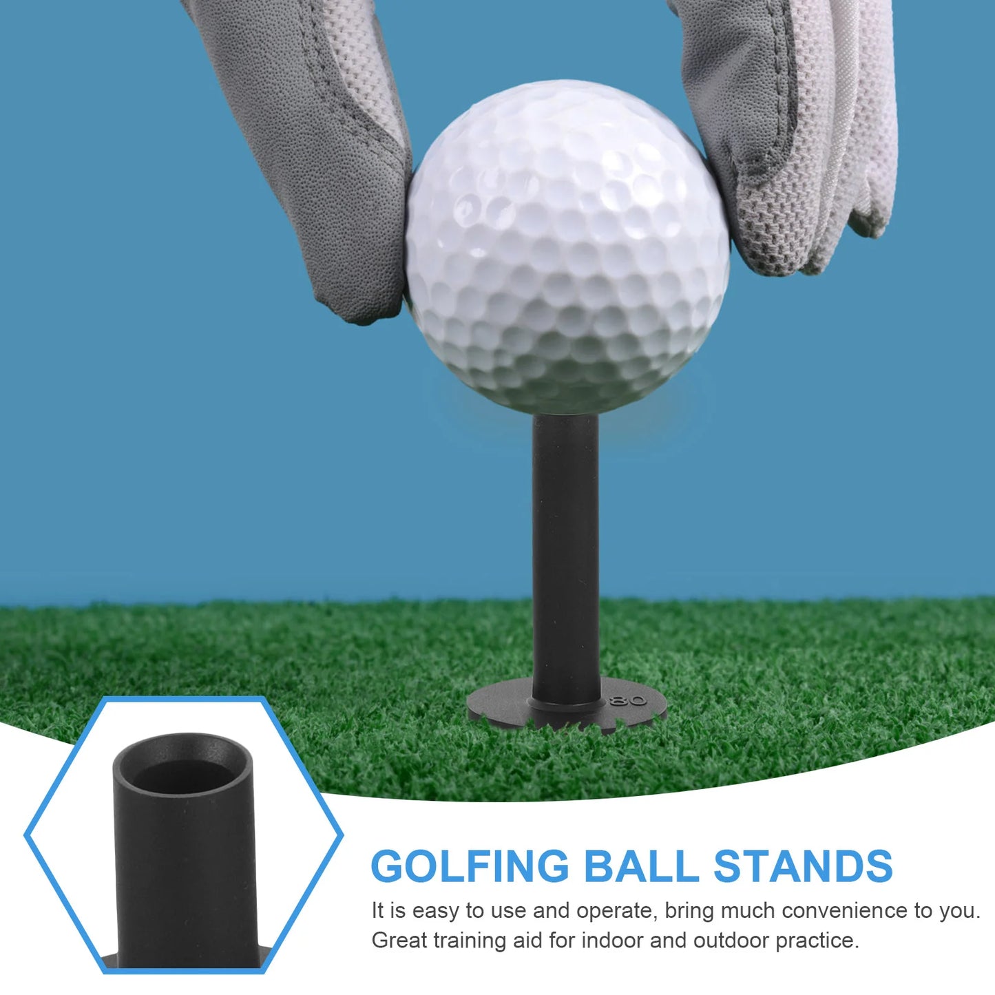 5-Pack Rubber Golf Tees for Practice Mats – Durable Driving Range Tee Set