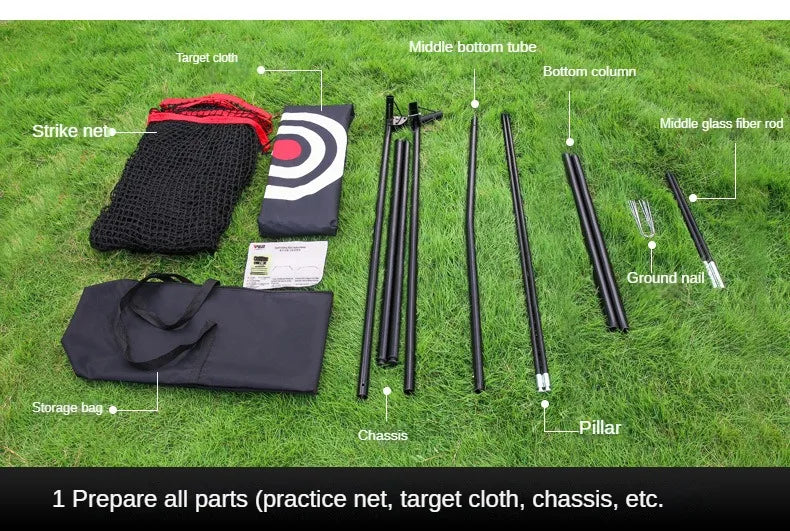 PGM - Juego de soporte para red de golf grande de 3 m, soporte para estante, multifunción, para interior y exterior, accesorios de práctica de corte y chipping LXW023