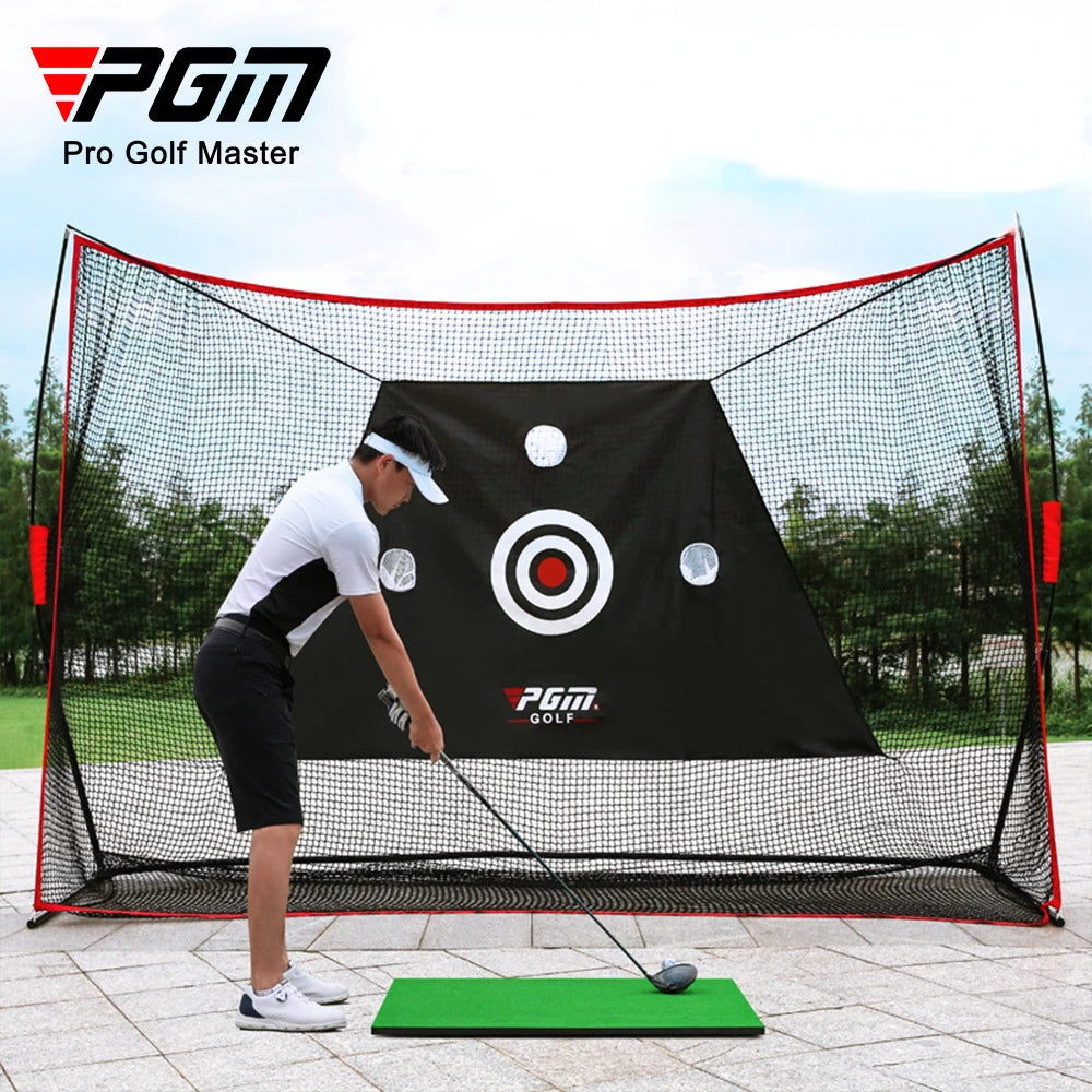 PGM - Juego de soporte para red de golf grande de 3 m, soporte para estante, multifunción, para interior y exterior, accesorios de práctica de corte y chipping LXW023