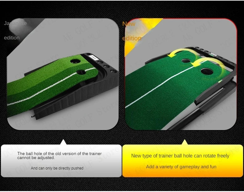 Alfombrilla de golf PGM para minigolf, green de golf, entrenador de putter de golf de calle, alfombra ajustable para práctica de putter en interiores TL010