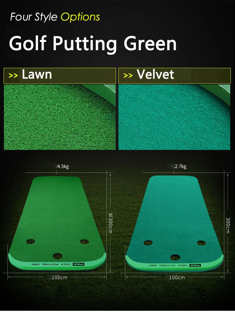 Green de golf para interiores PGM, entrenador de putter de golf portátil para el hogar, minicolchoneta de práctica, manta de ejercicios verdes, material de entrenamiento para jugar al golf