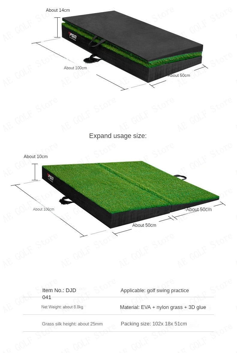 Almohadilla de impacto en pendiente de golf PGM, plegable, para practicar swing, almohadillas de pendiente alta y baja, suministros para principiantes de golf DJD041