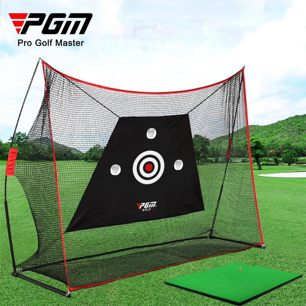 PGM - Juego de soporte para red de golf grande de 3 m, soporte para estante, multifunción, para interior y exterior, accesorios de práctica de corte y chipping LXW023