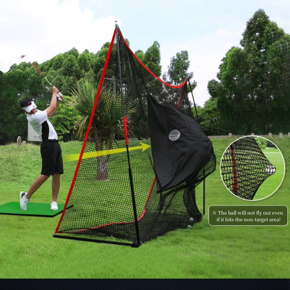 PGM Indoor/Outdoor Golf Practice Net – Large Foldable Hitting Net with Side Protection