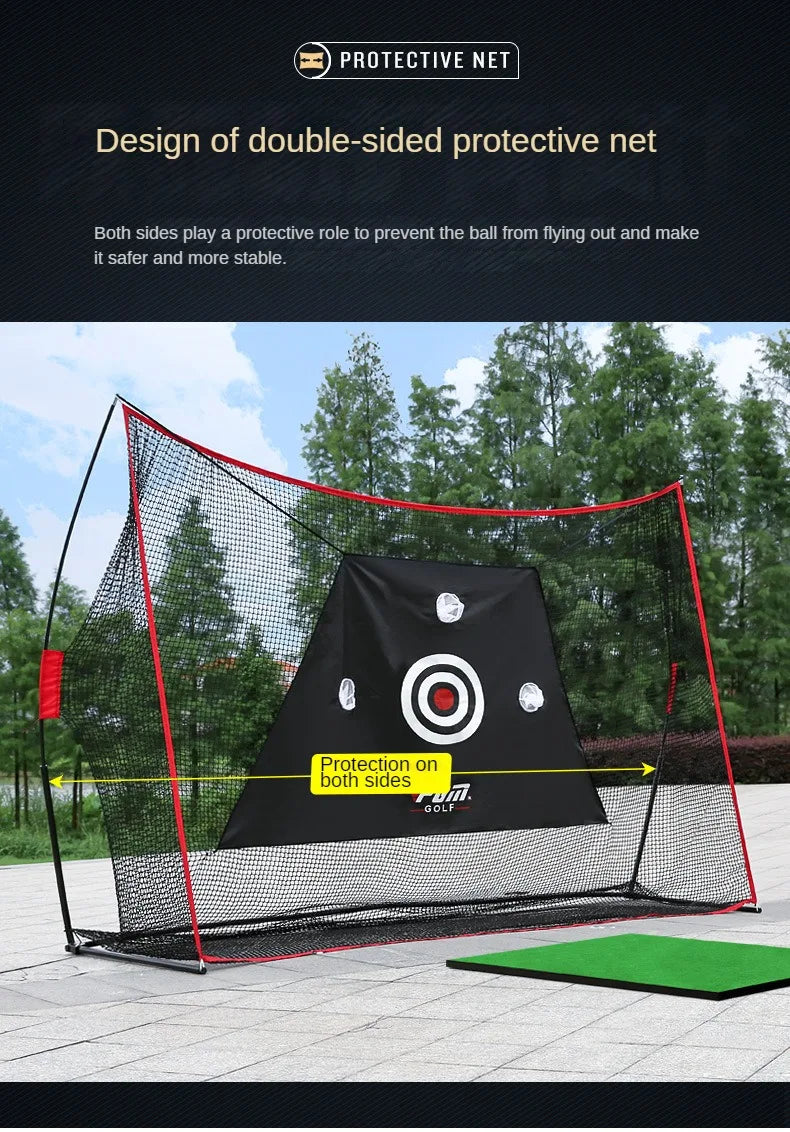 PGM - Juego de soporte para red de golf grande de 3 m, soporte para estante, multifunción, para interior y exterior, accesorios de práctica de corte y chipping LXW023