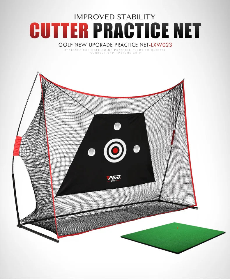 PGM - Juego de soporte para red de golf grande de 3 m, soporte para estante, multifunción, para interior y exterior, accesorios de práctica de corte y chipping LXW023