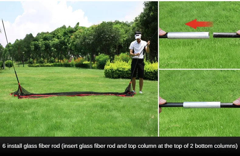 PGM - Juego de soporte para red de golf grande de 3 m, soporte para estante, multifunción, para interior y exterior, accesorios de práctica de corte y chipping LXW023