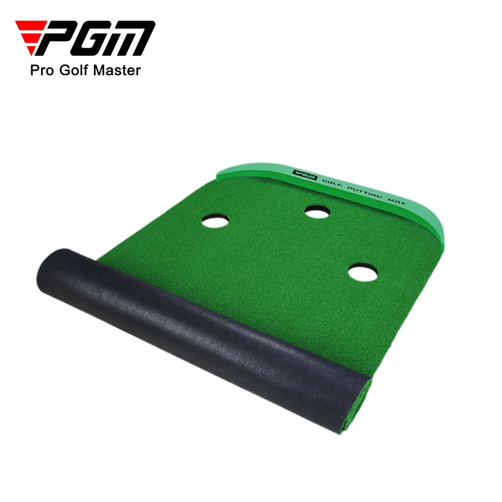 PGM GL012 Indoor Putting Green – 10ft Portable Golf Practice Mat with Slope & Multiple Holes