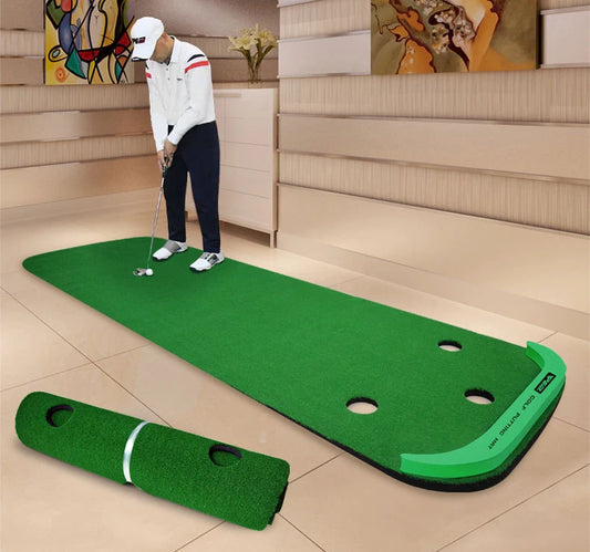 PGM Indoor Putting Green – Portable Home Golf Practice Mat with True Roll Surface