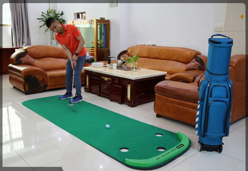 Green de golf para interiores PGM, entrenador de putter de golf portátil para el hogar, minicolchoneta de práctica, manta de ejercicios verdes, material de entrenamiento para jugar al golf