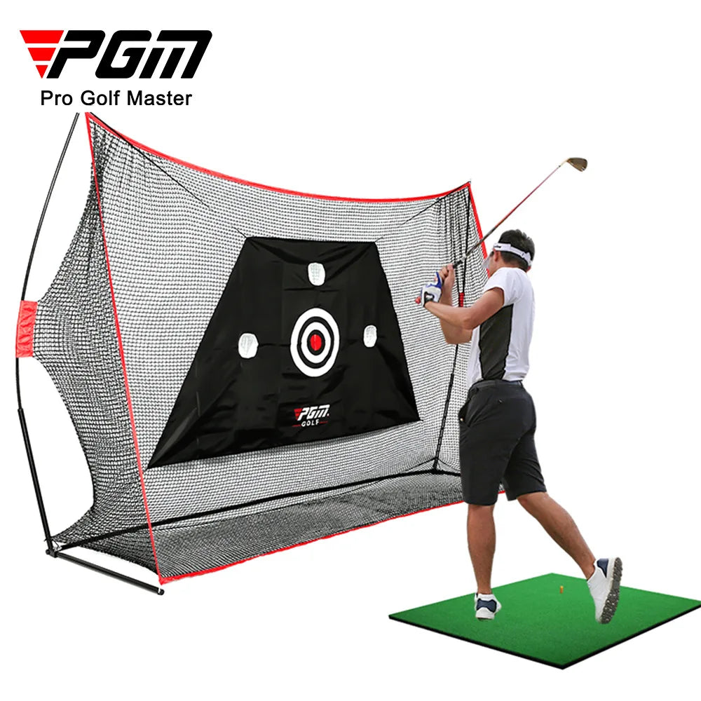 PGM - Juego de soporte para red de golf grande de 3 m, soporte para estante, multifunción, para interior y exterior, accesorios de práctica de corte y chipping LXW023