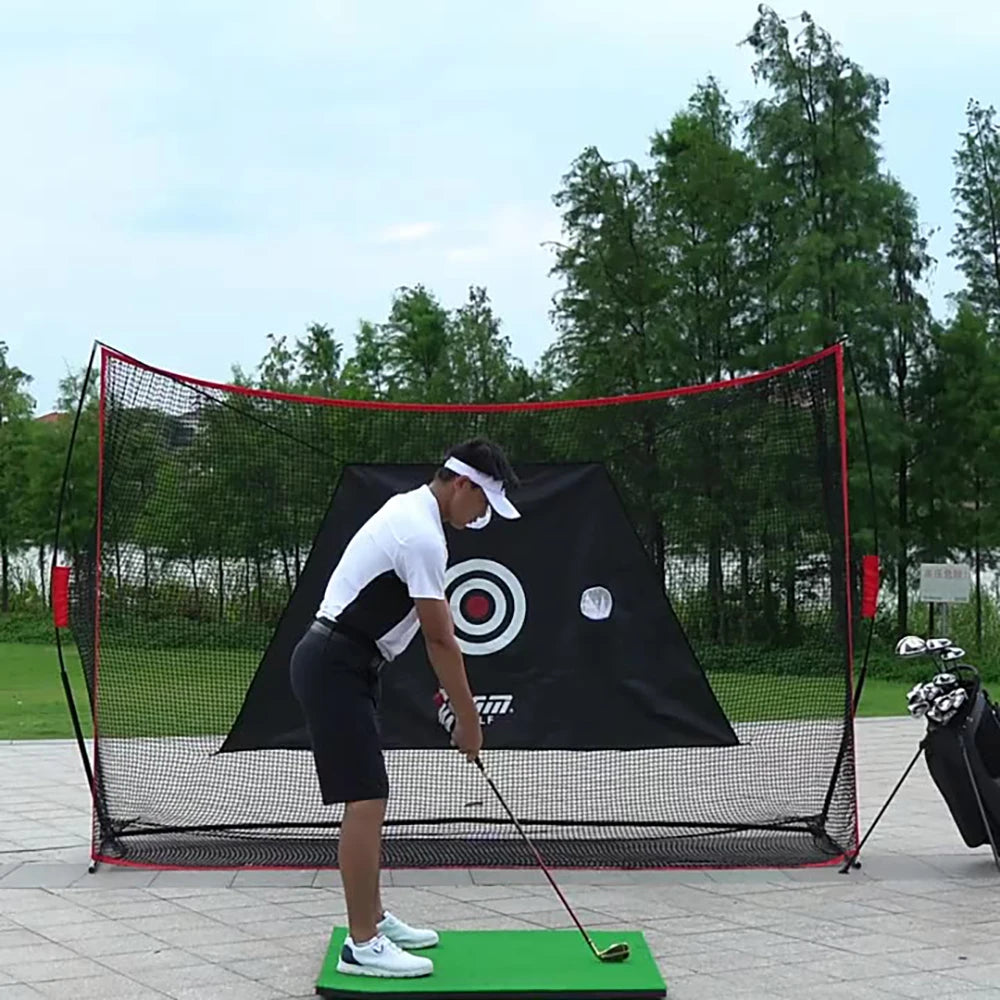 PGM Indoor/Outdoor Golf Practice Net – Large Foldable Hitting Net with Side Protection