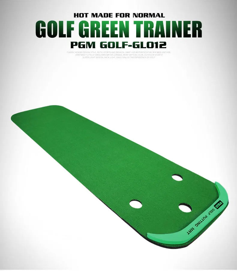 PGM GL012 Indoor Putting Green – 10ft Portable Golf Practice Mat with Slope & Multiple Holes