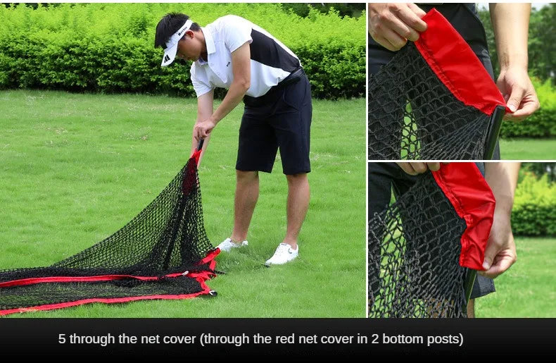 PGM - Juego de soporte para red de golf grande de 3 m, soporte para estante, multifunción, para interior y exterior, accesorios de práctica de corte y chipping LXW023